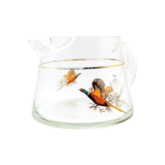 West Virginia Glass Specialty Pheasant In Flight Small Pitcher, Hard to Find - Picture 1 of 11